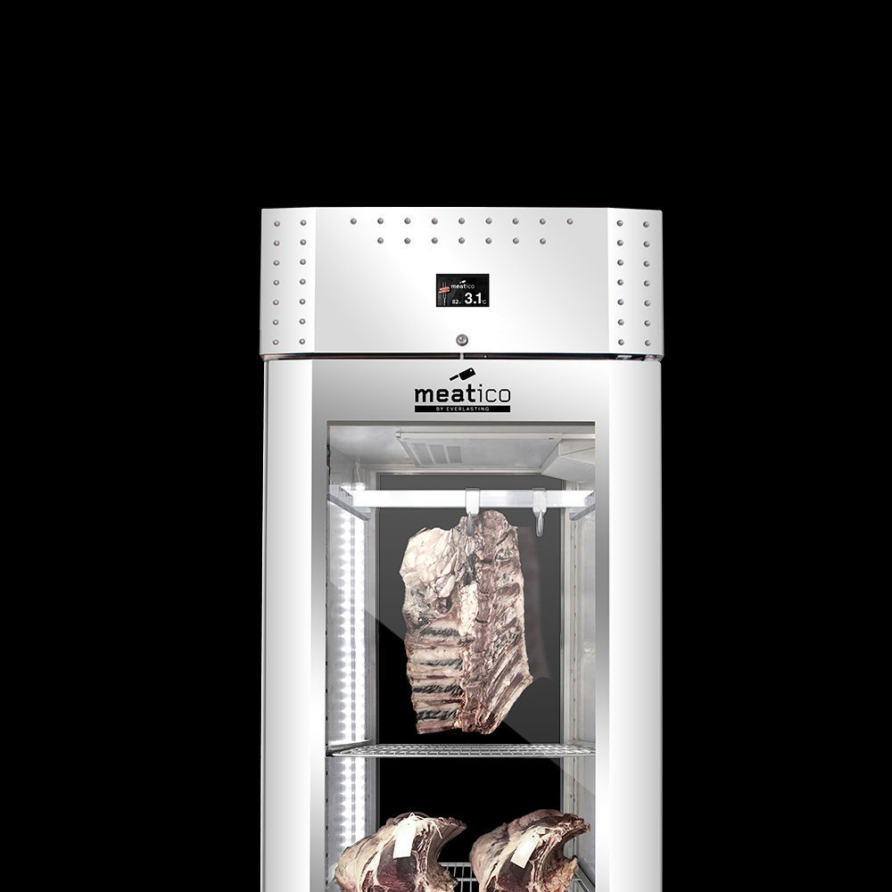 HOME MEATico Refrigerated cabinet for meat maturing e dry aging meat,  salami drying and seasoning, cheese ripening.